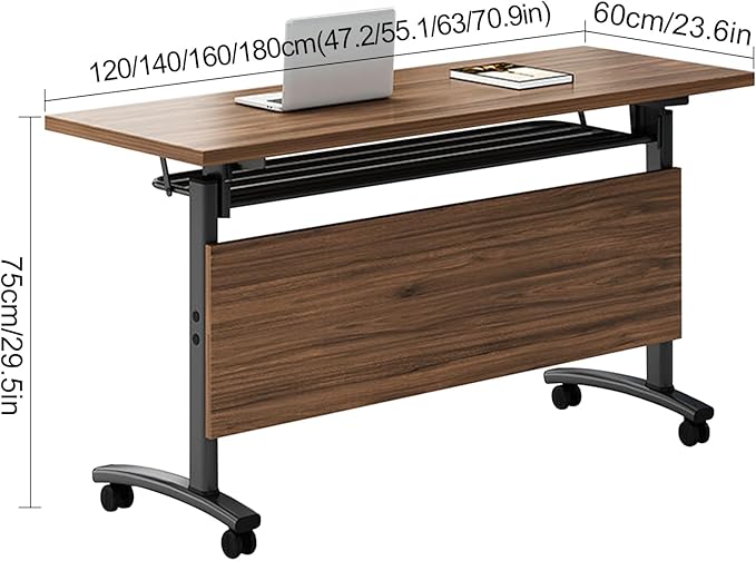 Conference Table Foldable Meeting Tables,Flip Top Mobile Training Table The folding conference table With Silent Wheels Is Convenient And Fast,Modern Mobile Meeting Tables (2pack 180*60*75)