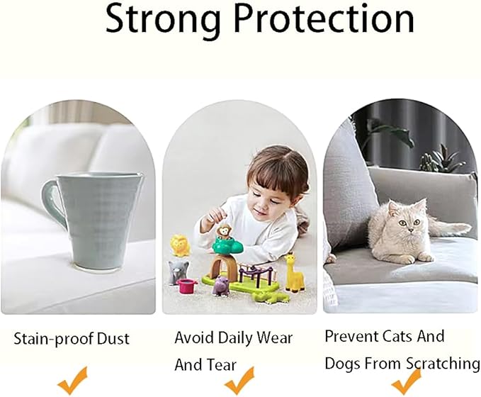 Chaexii Premium Polyester Sofa Arm Cover, Scratch Resistant Protector Covers, Washable, Elastic Armrest Covers for Square/Curved/Sloping Couch Armrests, 2Pcs (Mint Green)