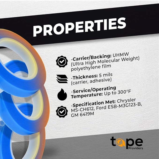 WOD SPT7A UHMW Polyethylene Transparent Film Slick Tape, 1 inch x 36 yd. Aggressive Adhesive - Ideal For Squeak Reduction, Drawers, and Bearings