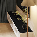 Zinkooat Leather Table Cover,1.8mm Thick,12x96 Inch Desk Cover,Dresser Cover Top,Dresser Protector Top,Dresser Cover,End Table Cover.(Black+Black,12x96)