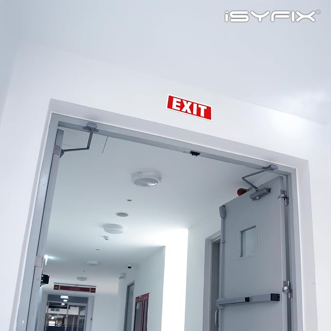 iSYFIX Exit Sign – 12 Pack 12x4 Inch – 40 mil Thick Polystyrene Plastic Sign, Laminated UV, Scratch & Fade Resistance, Waterproof, Indoor & Outdoor, Exit Signs for Exterior.