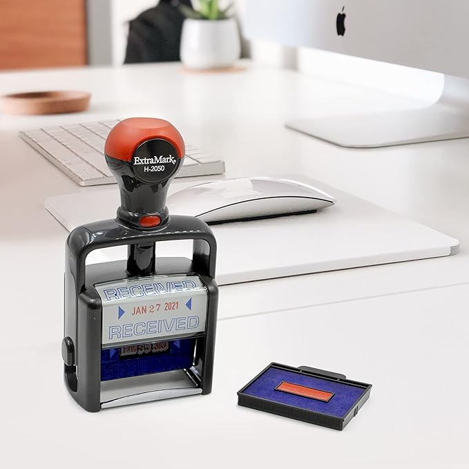 Heavy Duty Style Office Date Stamp with FAXED - Self Inking Dater - Style C - Black Ink Color