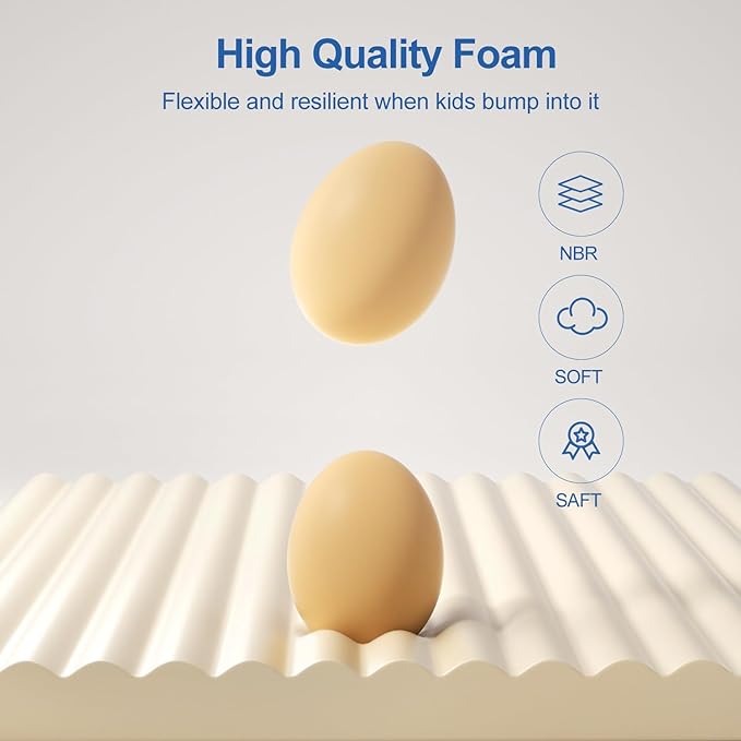 Edge Protector,Baby Proofing Baby Edge Protector Strip Safety,Soft Rubber Foam Padding,Edge Corner Guards Protector Corner Edge Bumpers for Furniture (White, 6.56Ft x 3.15" W x 0.31" Th)