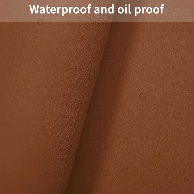 Zinkooat Leather Table Cover,1.8mm Thick,17x54 Inch Table Protector,Glass Table Protector,Table Sticker Cover,Desk Covers On Top of Desks.(Brown+Gray,17x54)