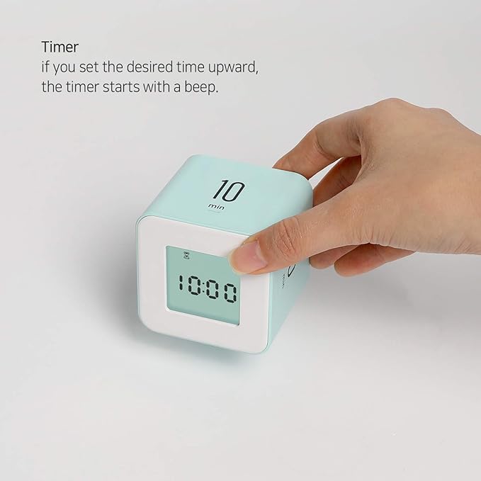 mooas Multi Cube Timer/Rotating Flip Clock Timer (Violet), Simple Operation, Digital Clock & ADHD Block Time Timers Management for Kids Desk Kitchen Study Classroom Cube 5,10,20,30 min Setting