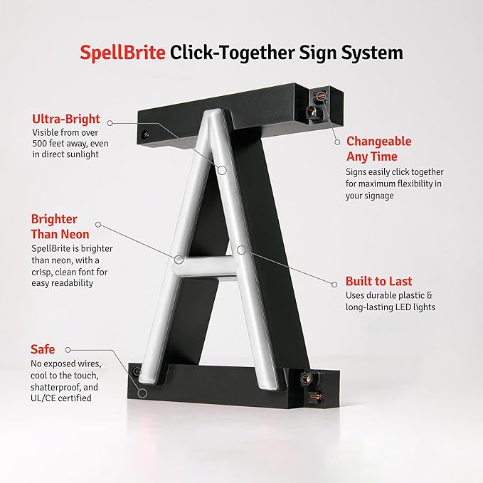 SpellBrite CASHIER Sign | Directional Sign with Neon Look, White LED Light Source | 25.4" x 6.3"