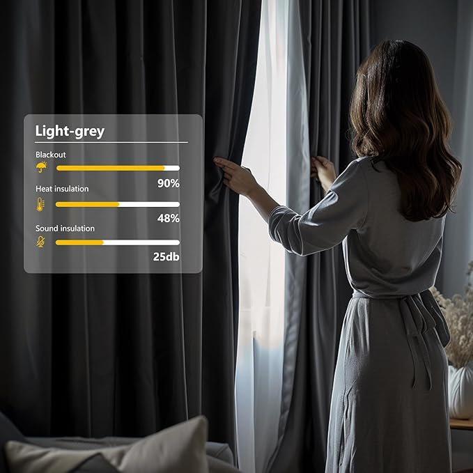 Cbsroro Room Divider Blackout Curtain Track Curtains Wall Dividers Panels Screen for Living Rooms Bedroom Office Privacy Partition Separation, W180 × L120 Inch,1 Panel, Light Grey