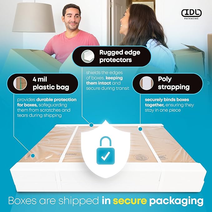 Tall Moving & Shipping Boxes 4 x 4 x 24 inches (5-Pack) - Extra Strength 200 lb vs Regular - Corrugated Moving Boxes, Made in USA - Packing Box for Shipping by IDL Packaging
