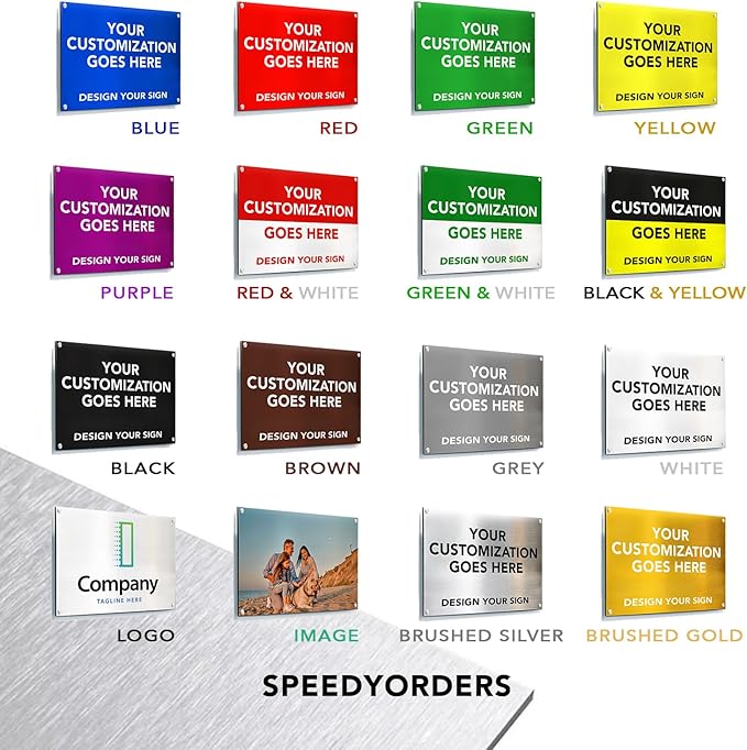 Custom Metal Signs, Personalized Aluminum, Waterproof Business Signs, White Aluminum (Yellow Background, 20x20 In)