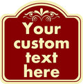 HK SIGNS Aluminum Weatherproof Metal Sign, Custom Indoor/Outdoor Decorative Sign, Modern Style, Red, 14*14 Inch