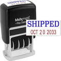 MaxMark Self-Inking Rubber Date Office Stamp with Shipped Phrase Blue Ink & Date RED Ink (Max Dater II), 12-Year Band