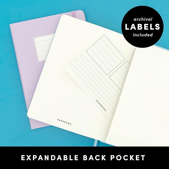 PAPERAGE Lined Journal Notebook, 3 Pack, (Yellow, Blush, Turquoise), 160 Pages, Medium 5.6 in x 8 in - 100 GSM Thick Paper – Hardcover Journaling Notebook for Work, School & Note Taking