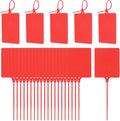 MECCANIXITY Plastic Seals Shipping Tags, for Basket Labels Cable Labels Tags Product Identification Tags, Logistics Marking, Outdoor Tagging, 3.1x3.9 Inch Red 50Packs