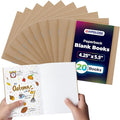 Hygloss Blank Books - Bulk 20 Pack – 4.25" x 5.5" A6 Kraft Paperback Blank Books for Kids to Write Stories, Doodle, Arts & Crafts – Plain Drawing Sketchbook, Unlined Journal, Notebook Without Lines