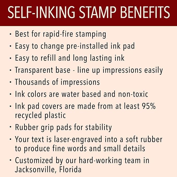 Self Inking Modern Address Stamps | Custom Return Address Stamper (Minimalist Left, Large)
