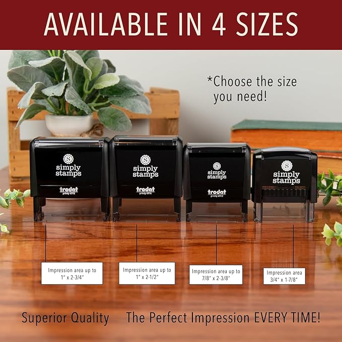 Self Inking Modern Address Stamps | Custom Return Address Stamper (Minimalist Left, Xtra Wide)
