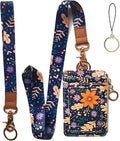 Lanyard Wallet,Wallet Lanyard,lanyards for id Badges,lanyards for id Badges for Women,Lanyard Wallet for Women,Fashion Badge Holder with Zipper（Autumn Sunflower）