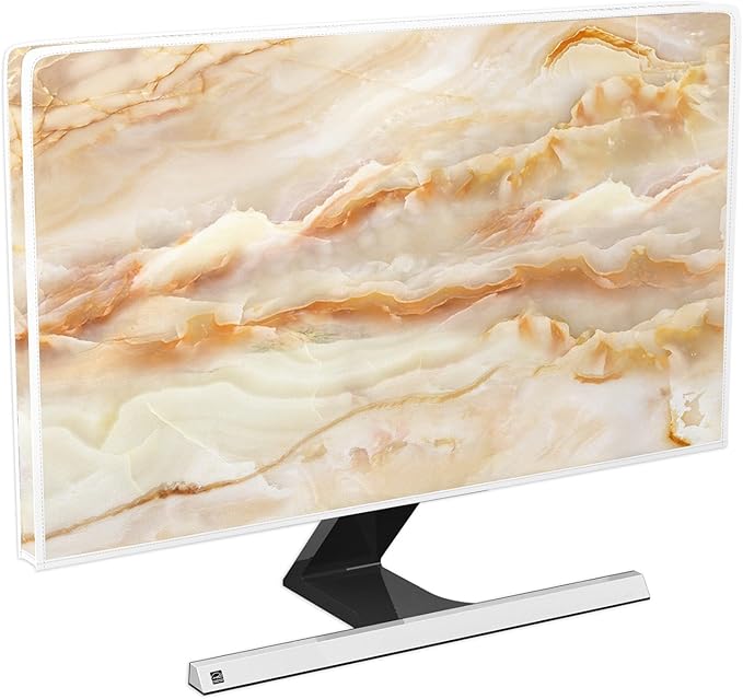 Baocicco Abstract Waterproof TV Screen Cover with Marble Design Aesthetic Television Covers for Xmas Decoration Anti-Static Dustproof Protective Cover for LED LCD OLED TVs 55 Inch