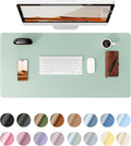 YSAGi Leather Desk Protector, Office Mat, Large Mouse Mat, Non-Slip PU Leather Blotter, Laptop Desk Pad, Waterproof Writing Pad for Office and Home (Pale Green, 35.4" x 17")