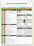 Visual Vehicle Inspection Report – 2-Part Carbonless Vehicle Checklist, Snap-Out Auto Service Forms, Fleet Maintenance Logs, Car Checkup Sheets - White & Canary 8.5"×11" - Pack of 500