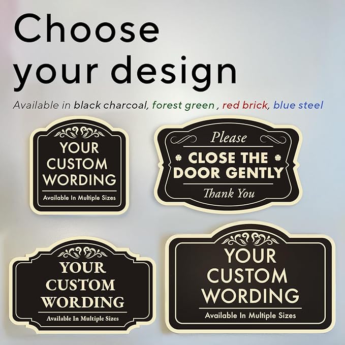 Custom Decorative Metal Signs, Personalized Aluminum, Custom Driveway, Waterproof USA Made, Black Charcoal 14x10 In