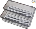 AHGUEP Silverware Organizer with Lid and Drainer - Plastic Kitchen Drawer Organizer for Forks Spoons Knives, Stackable Utensil Storage Container, Space-Saving Cutlery Tray (10.6 x 4.7 x 2.8 inch) (2)