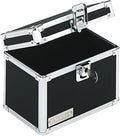 Vaultz Lockable Index Card Holder - Flash Card Organizer for Recipes, Passwords or Studying Holds 450 4x6 Notecards - Index Card Box Study Accessories, Black