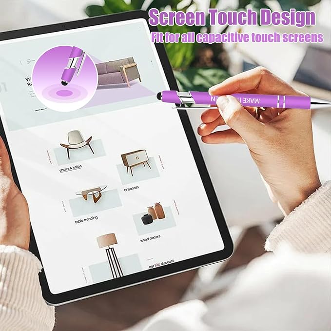 Luxeviss 9 Pcs Inspirational Pens Bulk - Motivational Ink Ballpoint Pen with Quotes Stylus Tip Nurse Gifts for School Coworkers Office Supplies Black Ink