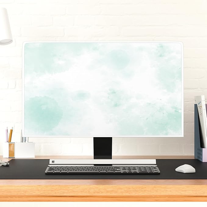 Baocicco Abstract Watercolor Waterproof TV Display Screen Cover 50, 51, 52 Inch Cyan Marble Dip Dyeing Dust Proof TV Covers for Television Screen Anti-Static Dustproof Protective，Mint Green