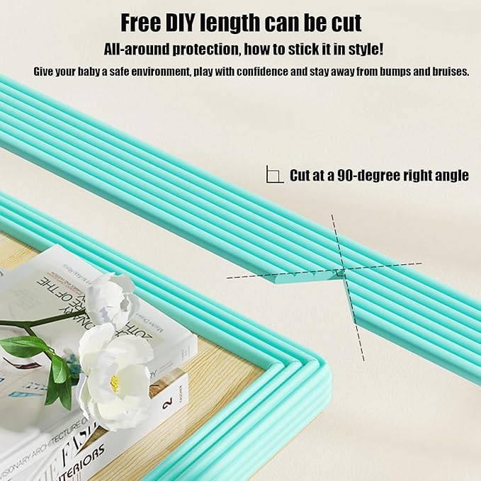 Edge Protector for Baby, Corner Protector for Baby, Soft Foam Furniture Edge Bumper Guards, Desk Edge Cushion, Baby Proofing Edge Corner Protector for Table, Fireplace 6.5ft White