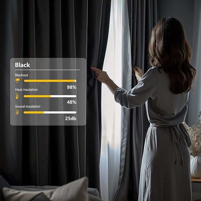 Cbsroro Room Divider Blackout Curtain Track Curtains Wall Dividers Panels Screen for Living Rooms Bedroom Office Privacy Partition Separation, W150 × L96 Inch,1 Panel, Black