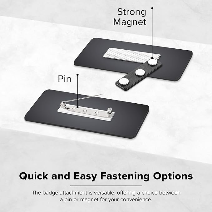 Custom Engraved Name Tags, Magnetic White Name Tags, Personalized Name Tags, 1x3 Inches, Durable Engravable Impact Material, Made in The USA by My Sign Center