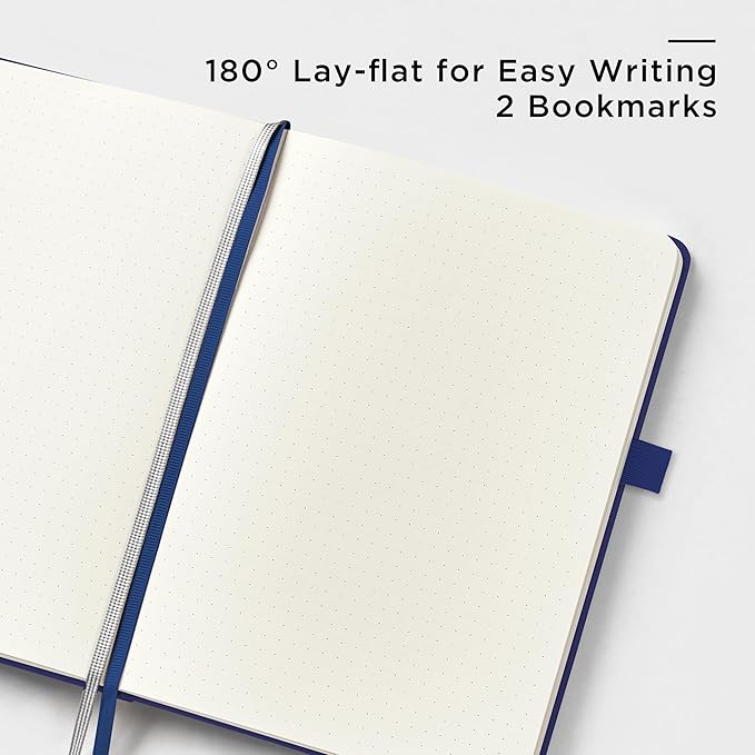 &And Per Se Dotted Journal Notebook, A5 Hardcover Bullet Dotted Journals for Sketching, 160 Pages 100GSM Thick Paper Journaling Notebook for Office School Home, 5.7'' x 8"(Royal Blue)