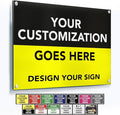 SPEEDYOOKS Custom Outdoor Metal Sign, Personalized Aluminum, Customized Safety, Business, Waterproof - White Aluminum (Black & Yellow, 20x20 In)