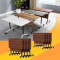 Conference Table Flip Top Mobile Conference Room Tables,Folding Conference Table with Wheels,Large Meeting Training Seminar Table Saving Space for Office Classroom(8D,70.8'')