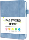 Password Keeper Book with Alphabetical Tabs，4.3"x5.7" Small Password Books for Seniors Password Notebook for Internet Website Address Log in Detail (Blue)