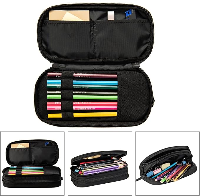 Pazacon Cute Initial Pencil Case for Kids Students, Large Capacity Pencil Pouch for Boys Girls, Letter Design Pencil Box Pen Bag Office Stationery Organizer, Rainbow Letter L