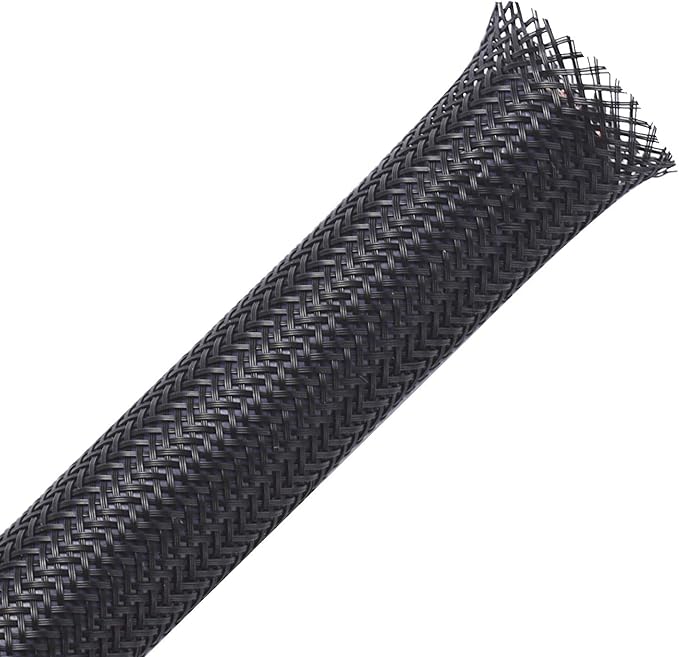 100ft - 3/8 inch PET Expandable Braided Sleeving – Black – Alex Tech Braided Cable Sleeve