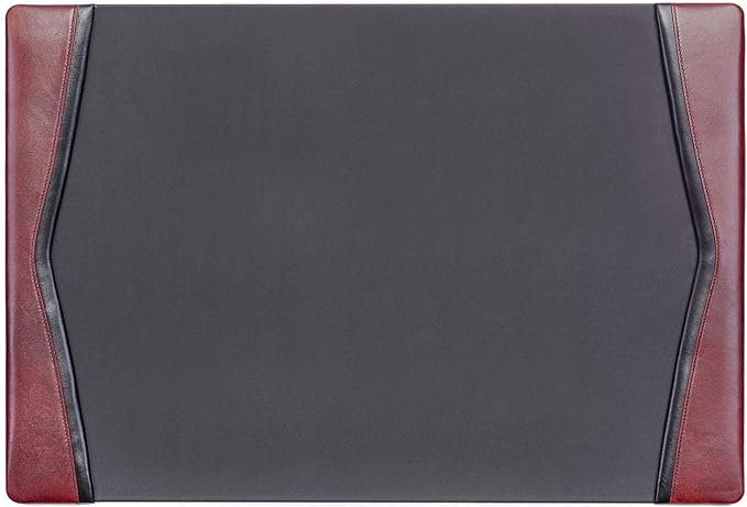 Dacasso Burgundy Leather 25.5" x 17.25" Side Rails Desk Pad