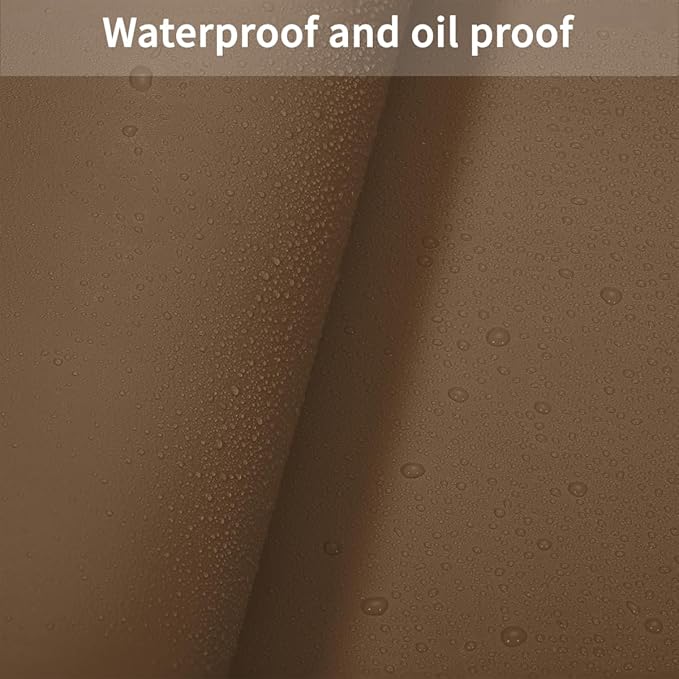 Zinkooat Leather Table Cover,1.8mm Thick,42x78 Inch Table Protector,Table Protector for Dining Room Table,Dining Table Cover,Table Cover Protector.(Mud Color+Champagne Gold,42x78)