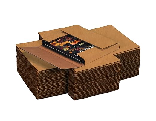 Tape Logic TLM1291K Easy-Fold Mailers, 12 1/8" x 9 1/8" x 1", Kraft (Pack of 50)