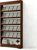 LHIUGE 6-Layer Brochure Display Rack,Freestanding Wooden Magazine Rack,Standing Literature Display Rack Brochure Holder for Home, Office, Retail Display