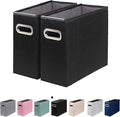 ComfortKeeper 2 Packs Letter Size File Organizer, File Folders Organizer, Fabric Storage Box, Collapsible Paper Organizer with Metal Handle, Smooth PVC Rails, Only Box (Black)