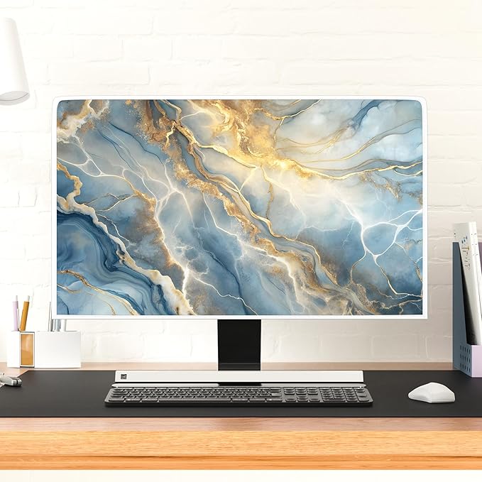 Baocicco Gold Blue Waterproof Screen TV Cover 40, 41, 42, 43 Inch Modern Full Body Covers for Television Screen Panel Case TV Sleeve Compatible with Television LCD LED PC, Desktop and Home TV