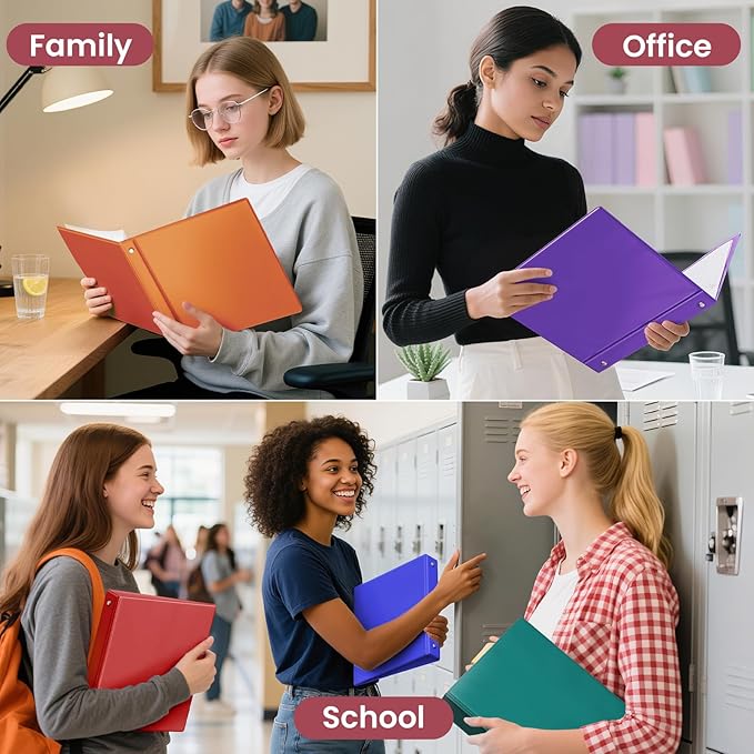 SUNEE 3 Ring Binder 1.5 Inch 1 Pack, Clear View Binder Three Ring PVC-Free (Fit 8.5x11 Inches) for School or Office Supplies, Red