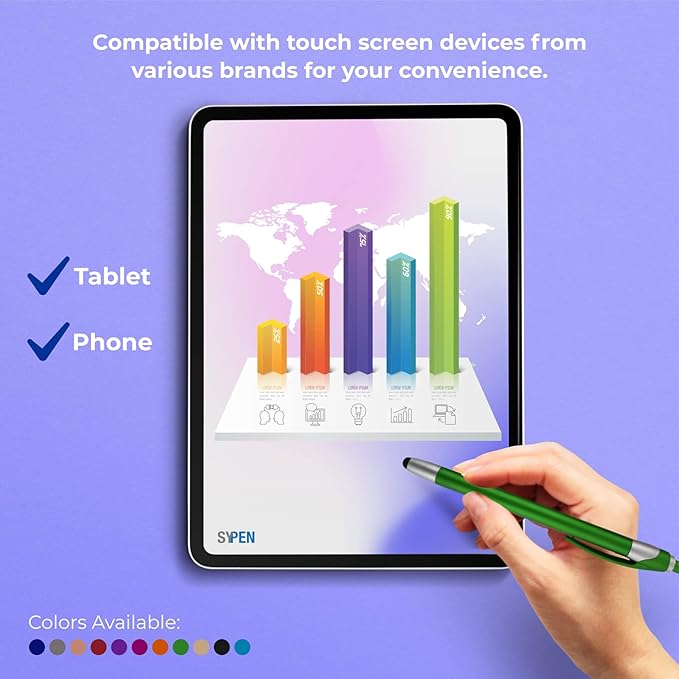 Personalized With your Custom Logo or Text Pens-Pack of 450- for Marketing, Parties, and Events, 2 in 1 Capacitive Stylus & Ballpoint Pen Compatible With Touchscreen Devices, Black Ink, Gold Pens