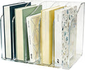 Acrylic Desk Organizer 5 Vertical Compartments Office Organization Clear Magazine Holder,Office Home Classroom File Organizer for Desk
