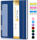 Blank Spiral Notebook Journal 8.5” x 11”, A4 Large Sketch Book for Women Men, 100 GSM Blank Paper Drawing Notebook, Plastic Hardcover Spiral Bound Sketchbook for Sketching Work School Writing, Navy