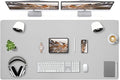 Bloss Large Desk Pad, 47.2" x 24" Desk Mat, Desk Pads on Top of Desks, Computer Mat Non-Slip, Desk Blotter Waterproof, Easy to Clean - Light Grey