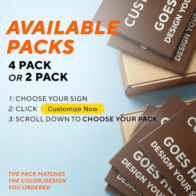 SPEEDYOOKS Custom Outdoor Metal Sign, Personalized Aluminum, Customized Safety, Business, Waterproof (Brown Background, 14x10 In)